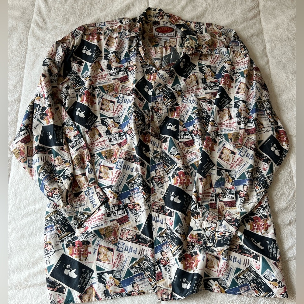 Old Hollywood Theme 100%Silk Shirt